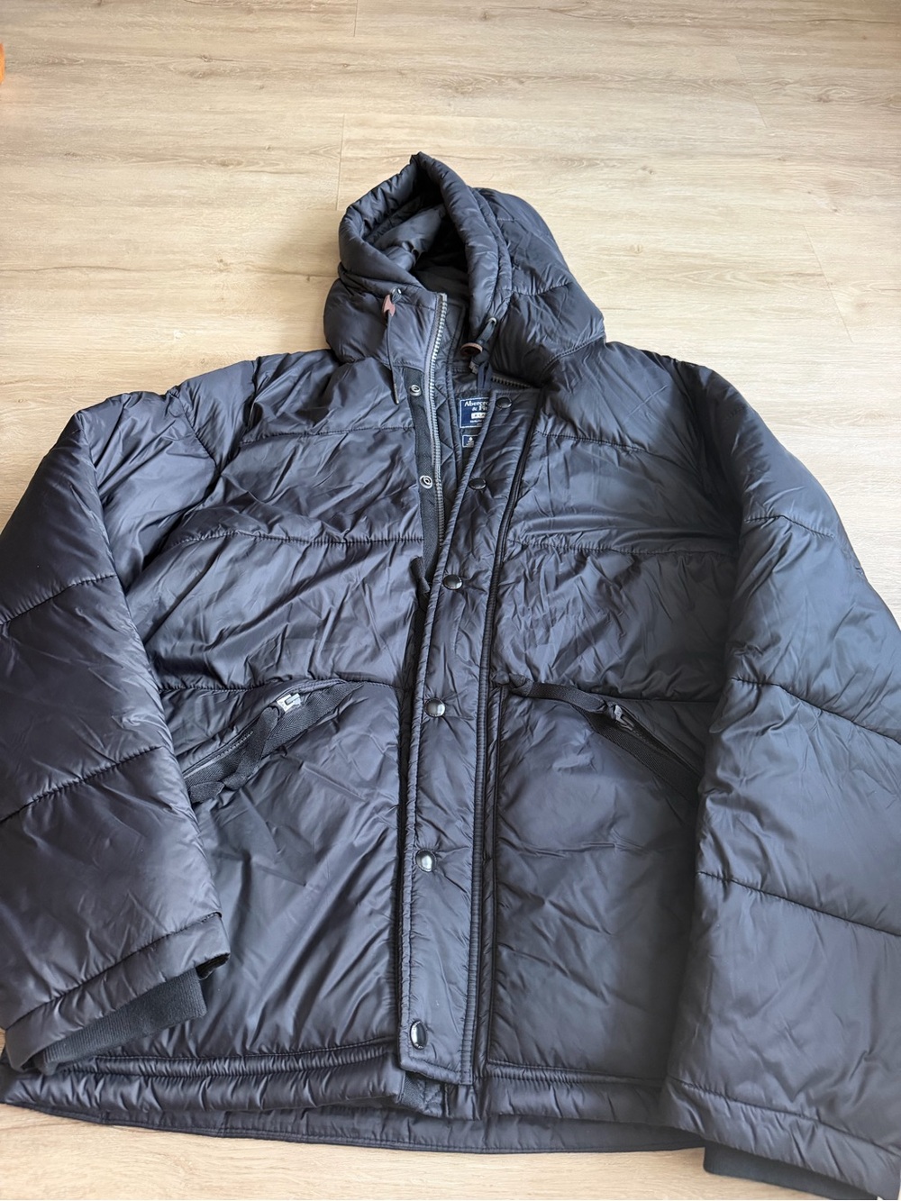 Abercrombie & Fitch Men's Black Primaloft Puffer Zip Up SZ XL Water Resistant